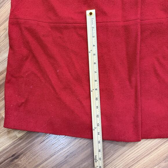 Vintage Harvé Benard Red Wool Trench Coat Embroidered Heritage Old Money Large - Picture 13 of 13